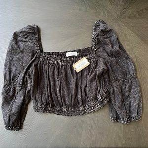 Black Vestique Crop Top Size Medium